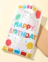 Happy Birthday балони цветни букви бял фон 10 бр торбички за лакомства подарък, снимка 3
