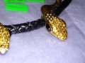 НЕОГОТИЧЕСКА ВИНТИДЖ АРТ ФИГУРАЛНА ЗМИЕВИДНА ОГЪРЛИЦА с БРОНЗОВИ ПОЗЛАТЕНИ ЗМИИ 16003, снимка 13
