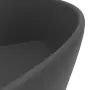vidaXL Луксозна мивка с преливник тъмносив мат 36x13 см керамика, снимка 6