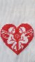 Сърце с ангели бродерия гоблен мартеници, снимка 4