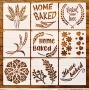 9 бр овес жито Baked стенсил шаблон спрей торта украса сладки Scrapbooking, снимка 1