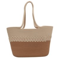 Плетена чанта тип кошница Brown, снимка 4 - Чанти - 41477452
