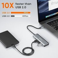 CableCreation USB-C Hub 4K 60Hz 5-в-1 USB C многопортов адаптер с HDMI и 3 USB 3.0 порта 100W мощнос, снимка 6 - Лаптоп аксесоари - 41717324