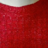 Пуловер в червено със сребриста нишка🌹🍀М р-р🌹🍀арт.3096, снимка 4 - Блузи с дълъг ръкав и пуловери - 34636401