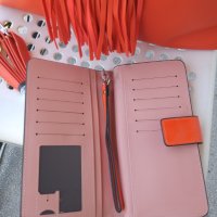 Страхотна дамска чанта и портмоне в оранжев цвят , снимка 5 - Чанти - 41565993