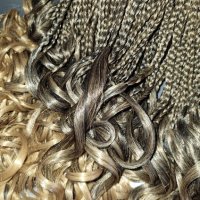 Коса с френски къдрици - Екстеншъни на плитки, снимка 6 - Аксесоари за коса - 41373873