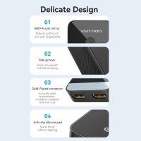 Vention Разклонител превключвател HDMI 2.0 Switcher/Splitter 2-Port Bi-Direction 4K Black - AKOB0, снимка 9 - Кабели и адаптери - 41209851