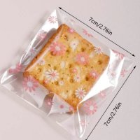 50 бр Прозрачни розово бели маргаритки цветя опаковъчни пликчета торбички за дребни сладки подаръци, снимка 2 - Други - 42069539