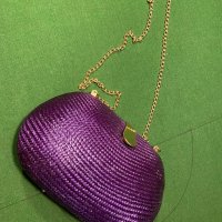 Дамска чанта лилава - тип кошничка, арт дизайн, снимка 1 - Чанти - 35981973