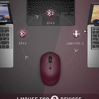 Seenda безжична Bluetooth + 2,4 Gh мишка, акумулаторна,BT 4.0+BT 4.0+USB/тип C - ЧЕРНА, снимка 5 - Клавиатури и мишки - 41597944