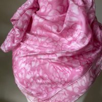 Розов, копринен шал/ розова кърпа за глава, снимка 3 - Шалове - 39858645