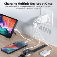 Ново Бързо зарядно 40W 4-Портово USB-C Подходящо за Всички Устройства, снимка 6 - Друга електроника - 42636360