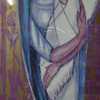 Стара картина "Богородица с младенеца" в рамка, снимка 4 - Картини - 41584020