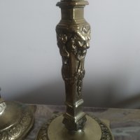 два барокови свещника-комплект, снимка 3 - Антикварни и старинни предмети - 39962878