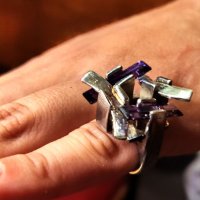 Сребърен пръстен с аметист , снимка 6 - Пръстени - 41025632