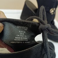 Дамски сандали с връзки на широк ток. 38 номер H&M Divided, снимка 7 - Сандали - 39538780