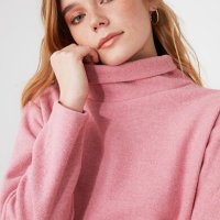 НАМАЛЕНА - Trendyol нова розова блуза с поло яка тип туника , снимка 8 - Блузи с дълъг ръкав и пуловери - 41104352