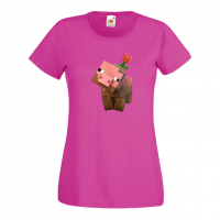 Дамска тениска Flower Pig майнкрафт Minecraft,Игра,Забавление,подарък,Изненада,Рожден Ден., снимка 10 - Тениски - 36520728