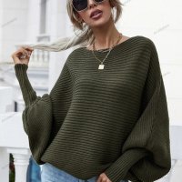 Дамски свободен пуловер с кръгло деколте и дълги ръкави, 2цвята - 023 , снимка 6 - Блузи с дълъг ръкав и пуловери - 42678795