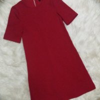 Червена рокля суинг с късо ръкавче, снимка 1 - Рокли - 41880750