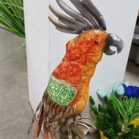 Метален папагал, снимка 4 - Декорация за дома - 41889387