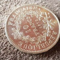10 франка 1970 Франция СРЕБРО сребърна монета в качество 3, снимка 3 - Нумизматика и бонистика - 41372967
