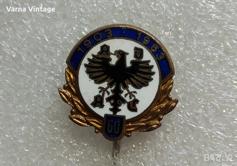 Значка за 60-годишнината на ADAC (Общ немски автомобилен клуб) 1903-1963. DESCHLER MUNCHEN 9 Германи, снимка 1