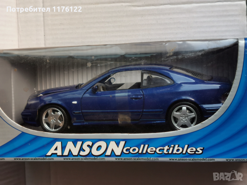1/18 Anson Mercedes Benz CLK Coupe Мерцедес ЦЛК Нов В Кутия, снимка 1