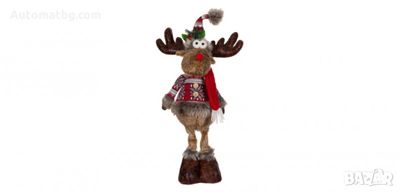 Коледен декоративен елен с жилетка, Automat, 56см, снимка 1