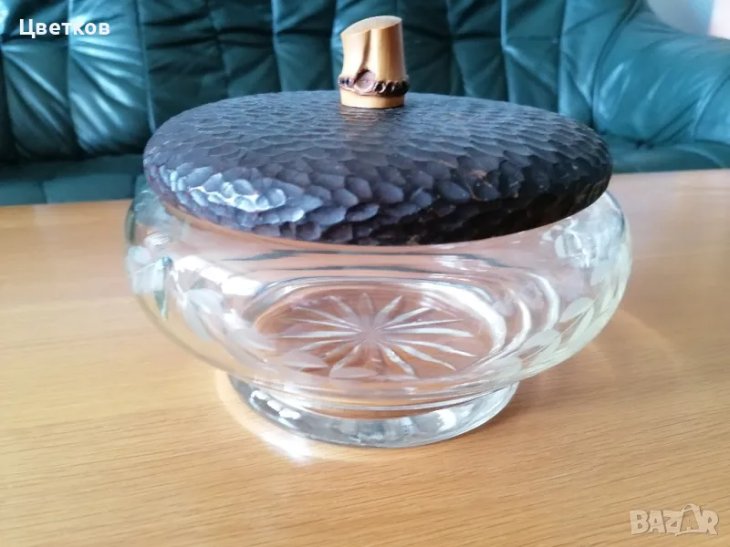 Купа за бисквити или бонбони с капак тип жълъд, снимка 1