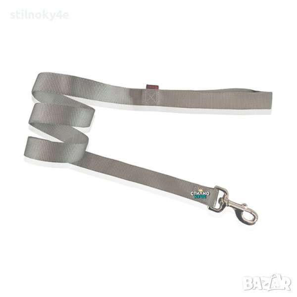 Текстилен повод за куче в сив цвят Текстилни поводи за кучета Кучешки текстилен повод, снимка 1