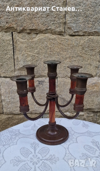 Масивен бронзов свещник , снимка 1
