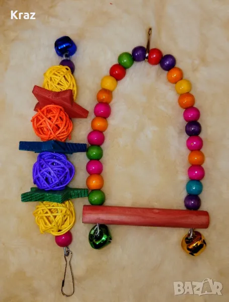 Дървени играчки за папагали, снимка 1