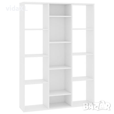vidaXL Разделител за стая/библиотека, бял, 100x24x140 см, ПДЧ（SKU:800441, снимка 1
