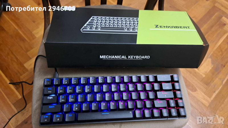 Клавиатура ZENKABEAT, безжична/ с кабел, Bluetooth, 2,4 Ghz, RGB, 68 клавиша, снимка 1