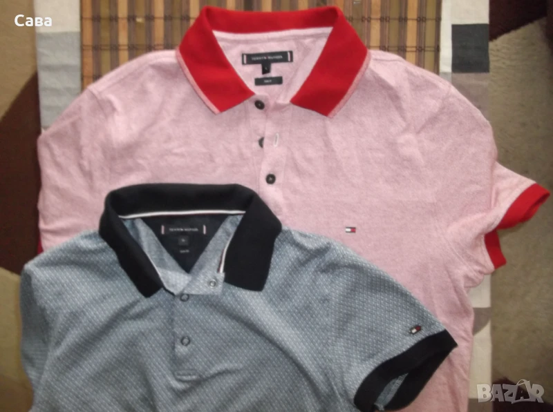 Тениски TOMMY HILFIGER  мъжки,С-М-Л /черна,червен и син меланж/, снимка 1