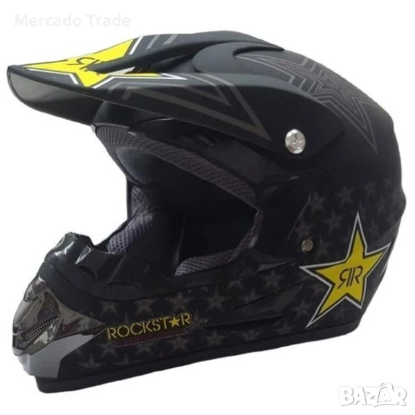 Каска за мотор, Кросова, S и M размер, Черен , снимка 1