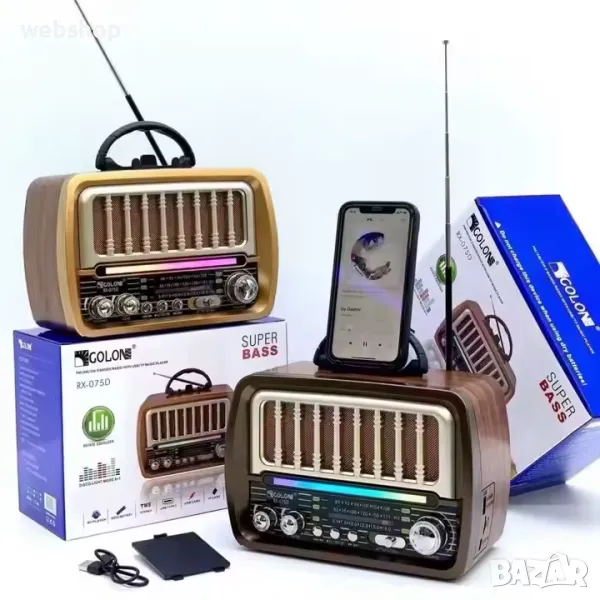 Стилно ретро многофункционално преносимо радио,TF карта/USB радио,аудио RX-075D, снимка 1