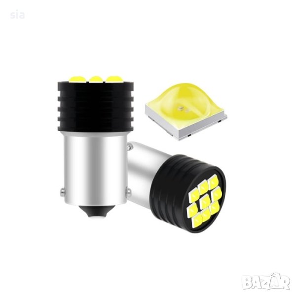 Диодни крушки, 12V, 2бр, BA15S, снимка 1