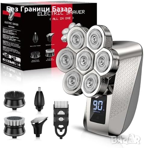 Нова 7D Водоустойчива самобръсначка Vexloria с LED Екран и 5 в 1 Комплект, снимка 1