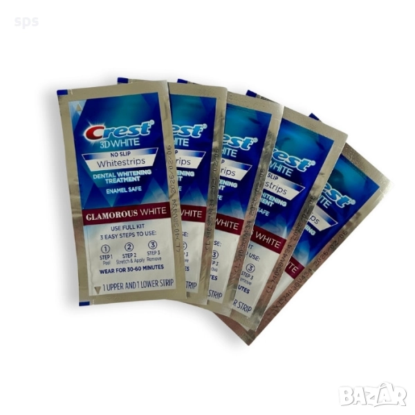 Избелващи ленти CREST 3D Whitestrips Glamorous White - Оригинални американски, снимка 1