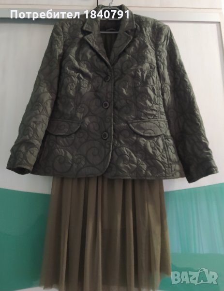 Яке/сако – зелено/каки, вталено, XL /44-46 , снимка 1