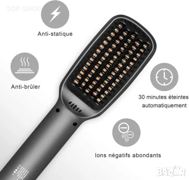 Mexitop йонна четка 2 в 1 за коса и брада,с функция против изгаряне, автоматично изключване, снимка 1