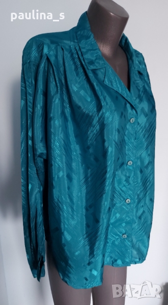 Дамска риза тип туника от пясъчна коприна с прилеп ръкав / голям размер , снимка 1