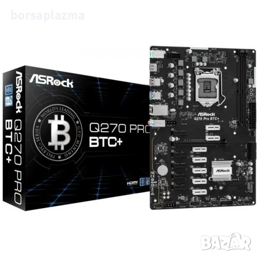 ASRock Q270 PRO BTC+ Дънна платка за 12 броя видеокарти, снимка 1