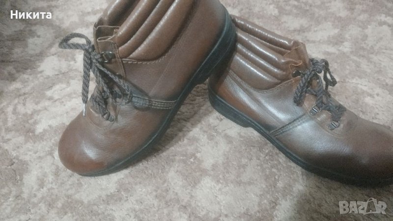 Италиянски работни боти с бомбе 46 номер-естествена кожа, снимка 1
