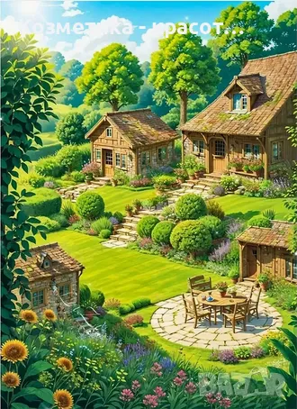 Диамантен гоблен - Зелен пейзаж , снимка 1