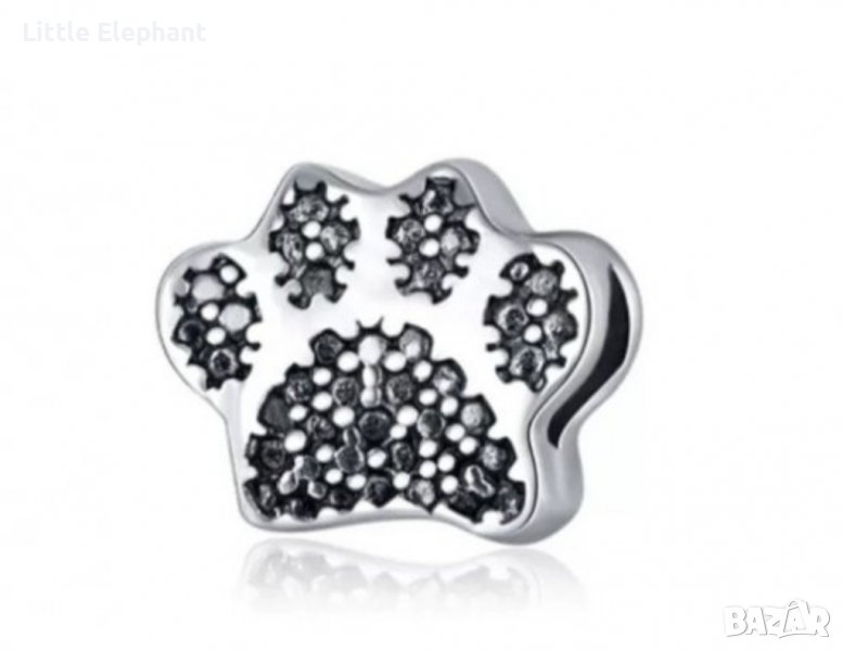 Сребърен елемент,колекция"Animals-лапичка"/нов, снимка 1