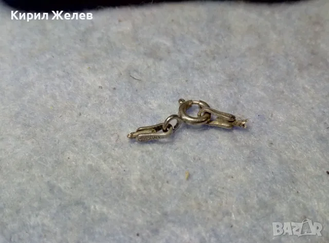 СТАРА СРЕБЪРНА ЗАКОПЧАЛКА СРЕБРО 925 ITALY КАРАБИНКА За ГРИВНА КОЛИЕ ВЕРИЖКА 49882, снимка 5 - Други - 49525199