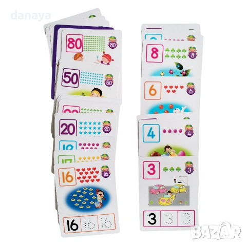 6472 Образователни карти за писане и броене с маркер – упражнение по математика, снимка 4 - Ученически пособия, канцеларски материали - 53793892